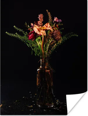 Produktbild von MuchoWow® Poster Stilleben - Blumen - Vase 90x120 cm - Wohnzimmer
