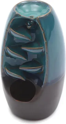 Image de Fontaine à encens en céramique, modèle cascade - Support pour cônes d'encens à contre-courant - Fontaine d'intérieur - Aromathérapie - Décoration d'intérieur