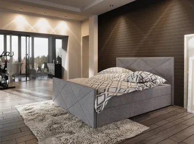 Obrázok produktu pre Boxspringová manželská posteľ VASILISA 4 - 200x200, šedá