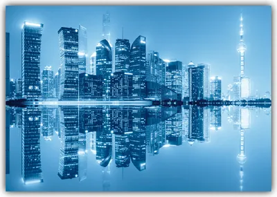 Produktbild von XXL Poster 100 x 70cm (F244) China Shanghai Skyline (Lieferung gerollt!)
