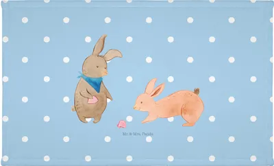 Produktbild von Mr. & Mrs. Panda Flauschtuch Hasen Muschel - Blau Pastell - Geschenk, Urlaub, Muttertag, Meer, Frotteehandtuch, Ferien, kleines Handtuch, Strand, 50x100, gesichtshandtuch