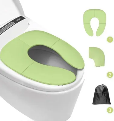Productafbeelding van Ibenzoa® Opvouwbare toilet trainingsstoel voor kinderen – compact en lichtgewicht, gemaakt van duurzaam kunststof, met antislip zuignappen, in hoogte verstelbaar, geschikt voor kinderen vanaf 3 jaar