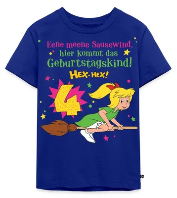 Produktbild von Spreadshirt Bibi Blocksberg Geburtstagsdesign 4 Jahre Kinder Premium T-Shirt, 122/128 (6 Jahre), Royalblau