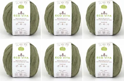 Immagine prodotto di 6x DMC Eco Vita – Filato composto da 80% di cotone riciclato e 20% di fibre riciclate, 388, (colore 198)