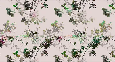 Produktbild von Tadessi Fototapete | Blumen | 5.00 m x 2.70 m | Blau | Grün | Wandbild | Digitaldruck