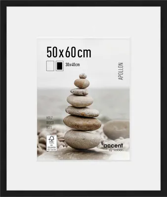 Image de accent by nielsen Cadre photo en bois Apollon, 50x60 cm, noir