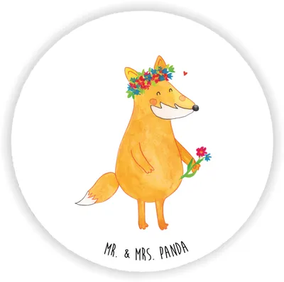 Produktbild von Mr. & Mrs. Panda magnet Fuchs Blumen - Weiß - Geschenk, whiteboardmagnet, Blume, Liebe, Blumenliebe, für kühlschrank, Mich, Kühlschrankmagnet, pinnwand, Boho, pinwand