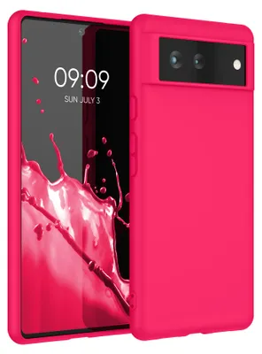Produktbild von kwmobile Handyhülle für Google Pixel 6 Hülle - TPU Case - Kabelloses Laden - Schutzhülle Cover in Neon Pink