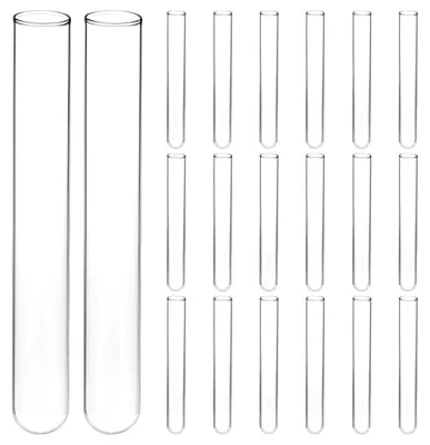 Imagen del producto de 20 piezas de tubos de ensayo de vidrio de borosilicato
