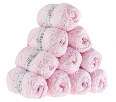 10 x 50g Strickgarn TEREZKA 100% Baumwolle, hellrosa