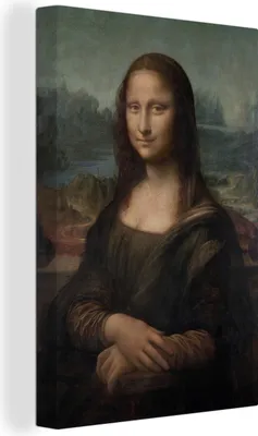 Produktbild von OneMillionCanvasses® - Leinwandbilder - 90x140 cm, Mona Lisa - Leonardo Da Vinci, Wandbilder Kunstdruck Wanddekoration - Wandschmucke - Schlafzimmer