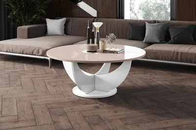 Produktbild von Design Couchtisch HRC-111 Hochglanz Wohnzimmertisch Highgloss Rund Tisch ⌀100 cm x 45 cm