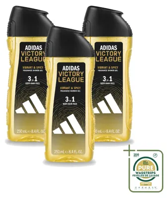 Obrázek produktu pro 3 kusy sprchového gelu Adidas 3-v-1 Victory League - 250 ml - balení