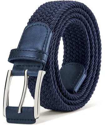 Produktbild von Flechtgürtel Herren Stretchgürtel Geflochten Stoffgürtel Elastisch 35mm 130cm Antique Blue