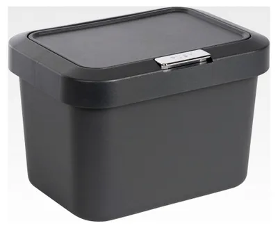 Produktbild von Komposteimer für die Küche - Anthrazit - geruchsdicht - spülmaschinengeeignet - für Arbeitsplatte und Küchentisch - 5 Liter Fassungsvermögen - Druckknopf - Biomülleimer mit Deckel