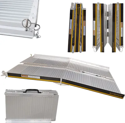 Immagine prodotto di WORHAN rampa per sedie a rotelle pieghevole 272kg rampa per sedie a rotelle mobile in alluminio grande selezione 122cm R4