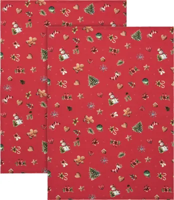 Produktbild von Erwin Müller Geschirrtuch Noel" 2er-Pack rot-bunt 50x70 cm"