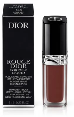 Imagen del producto de Dior Rouge Forever Liquid, color burdeos, Forever Shock, pigmentación, mujeres, acabado mate, frasco