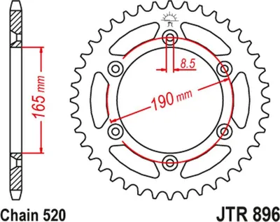 Image de Pignon JT JTR896,52