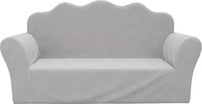 Zdjęcie produktu dla vidaXL Sofa dziecięca 2-osobowa jasnoszara z miękkiego pluszu