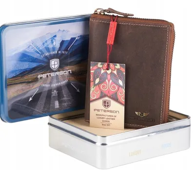 Obrázok produktu pre Peterson Pánska kožená peňaženka Rushing tmavo hnedá One size