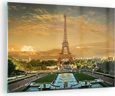 Produktbild von Bilder auf glas - Eiffelturm Frankreich Paris - 70x50cm - Glasbilder - Wandbilder - Kunstdruck - zum Aufhängen bereit - Wanddekoration aus Glas - Glas Bilder - Wandbild auf Glas - GAA70x50-0435