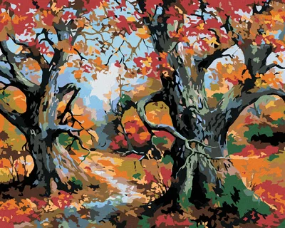 Produktbild von Zuty - Malen nach Zahlen - BÄUME UND HERBSTLANDSCHAFT, 40x50 cm, mit Keilrahmen (bereits gespannt)