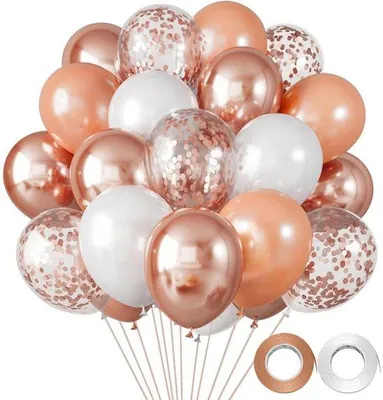 Produktbild von Jubiläumsballons, 30 bunte Ballons, 25cm, Rosa-Weiß