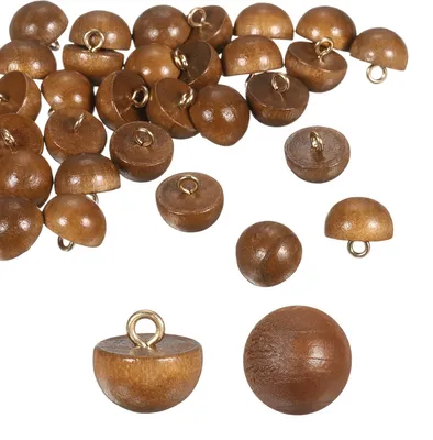 Produktbild von Holz-Knöpfe zum Annähen - 15 mm Durchmesser - 30 Stück - Braun