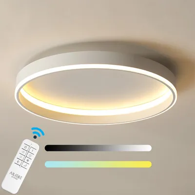 Produktbild von Ailiebe Moderne LED Deckenlampe, Dimmbar (3000-6000K, 5-100% Helligkeit), Ø 40cm, H 9cm, 2.4kg, inkl. Fernbedienung, Memory-Funktion, Augenschutz, CRI >80, 42W, 3800LM, ADLEDD025