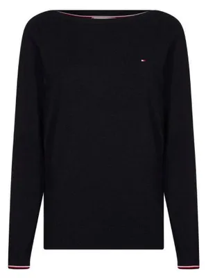 Immagine prodotto di Tommy Hilfiger - Maglione top da donna, scollo a barchetta NA548 (XS) (blu navy scuro)