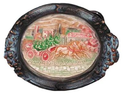 Immagine prodotto di Cornice con pittura su seta stile antico Roma corsa stradale rilievo murale 49 cm