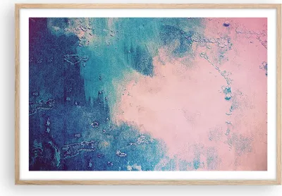 Produktbild von Gerahmtes Poster - Rahmen in heller Eiche - Abstraktion Rosa Blau - 91,5x61 cm - Wand Bild - Wanddeko - Wandbilder - Kunstposter - Wandposter - Bilderrahmen - Bilder - Kunstdruck - P2NAA91x61-4856
