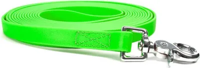 Produktbild von Mystique® Biothane Schleppleine 19mm vernäht mit HS Scherenkarabinerhaken beta neon grün 10m