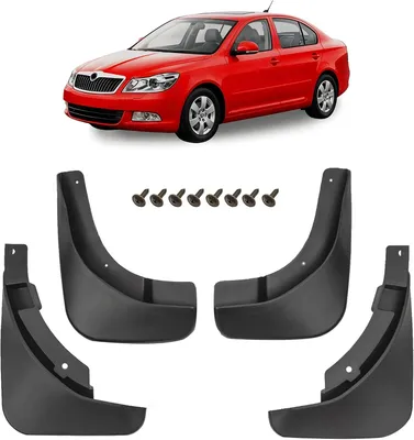 Produktbild von 4er-Set Schmutzfänger-Kit Spritzschutz Schmutzfänger mit Befestigungssatz, passend für Skoda Octavia II 1Z Sedan 2009-2013