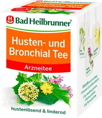 Produktbild von Bad Heilbrunner Tee Husten und Bronchial N Beutel 8 St
