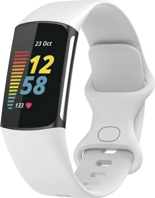 Produktbild von Strap-it® Fitbit Charge 5 Silikonarmband (Weiß) - Große: S/M