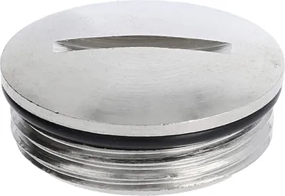 Productafbeelding van WISKA Blindplug PG16x1,41, rond met sleuf, inclusief O-ring, messing (CuZn), vernikkeld, schroefdraadlengte 6,5 mm - 1 stuk