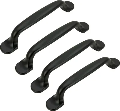 Produktbild von Elegante Möbelgriffe aus mattem Schwarz – 4er-Set, 96 mm Abstand, aus robustem Aluminium für Küchen, Kommoden und Schubladen, Modell Luminis.