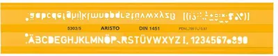 Produktbild von Aristo Schriftschablone gerade 5,0 mm DIN-1451/4, H-Profil, Mittelschrift