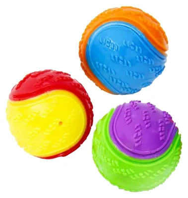 Obrázek produktu pro 3 kousací míčky pro psy, určené k čištění zubů