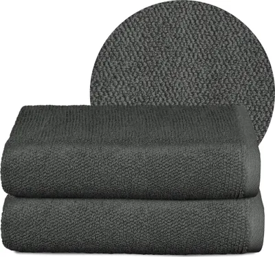 Produktbild von BEAUTEX Handtuch-Set Premium Frottier Sets, 100% Baumwolle 550g/m²,Dunkelgrau,Set: 2 Handtücher - 50x100 cm