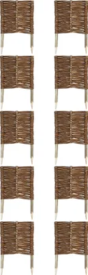 Produktbild von 10 x Beeteinfassung aus Weide 16 Größen ( Länge: 30 cm Höhe: 30 cm ) Weidenzaun Rasenkante Beetbegrenzung Steckzaun imprägniert mit Buchepflöcken für leichtes Einsetzen Palisade
