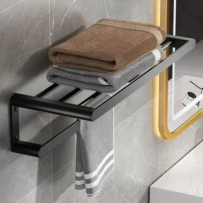Obrázek produktu pro Stylový dvojitý držák na ručníky Unyqoos® s jednoduchou instalací do koupelny a kuchyně
