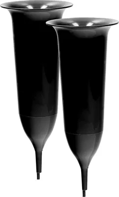 Produktbild von VonBueren 2 x Grabvase mit Erdspieß 25 x 9,8 cm schwarz
