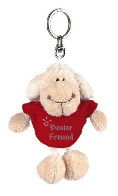Produktbild von Nici 31560 - Schaf weiß T-Shirt "Bester Freund" Bb SA 10 cm, rot