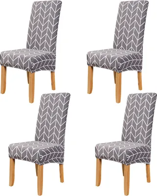 Produktbild von Stretch Stuhlhusse 4 pcs, Parsons Stuhl Slipcover-Stuhlbezüge für Speisesaal, Grau BTC04