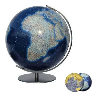Produktbild von Columbus DUO AZZURRO, Leuchtglobus, D 340 mm, verschiedene Varianten Größe: Edelstahl