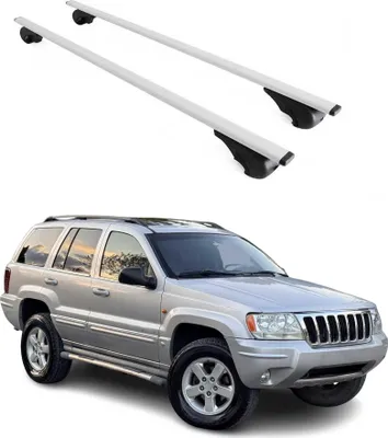 Zdjęcie produktu dla Poprzeczne relingi dachowe do Jeepa Grand Cherokee 1998–2004, kolor srebrny