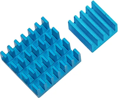 Produktbild von AZ-Delivery Weiteres Zubehör 2er Set blaue Alu Kühlkörper passiv für Raspberry Pi 3 mit wärmeleitender Spezialklebefolie, 1x Set